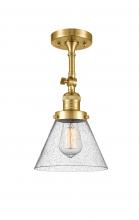 Innovations Lighting 201F-SG-G44 - Cone - 1 Light - 8 inch - Satin Gold - Semi-Flush Mount