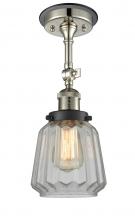 Innovations Lighting 201FBP-PNBK-G142 - Chatham - 1 Light - 7 inch - Polished Nickel - Semi-Flush Mount