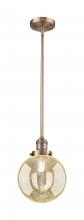 Innovations Lighting 201S-AC-G208-8 - Beacon - 1 Light - 8 inch - Antique Copper - Stem Hung - Mini Pendant