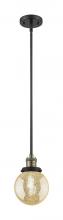 Innovations Lighting 201S-BAB-G208-6 - Beacon - 1 Light - 6 inch - Black Antique Brass - Stem Hung - Mini Pendant