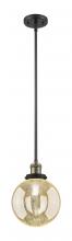 Innovations Lighting 201S-BAB-G208-8 - Beacon - 1 Light - 8 inch - Black Antique Brass - Stem Hung - Mini Pendant