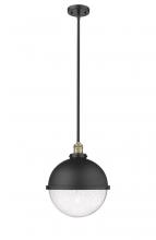 Innovations Lighting 201S-BAB-HFS-124-BK-LED - Hampden - 1 Light - 13 inch - Black Antique Brass - Stem Hung - Pendant