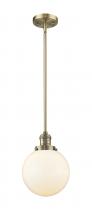 Innovations Lighting 201S-BB-G201-8 - Beacon - 1 Light - 8 inch - Brushed Brass - Stem Hung - Mini Pendant