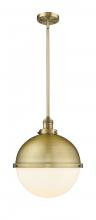 Innovations Lighting 201S-BB-HFS-121-BB-LED - Hampden - 1 Light - 13 inch - Brushed Brass - Stem Hung - Pendant