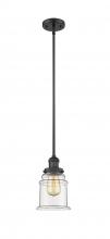 Innovations Lighting 201S-BK-G182 - Canton - 1 Light - 7 inch - Matte Black - Stem Hung - Mini Pendant