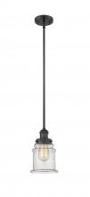 Innovations Lighting 201S-BK-G184 - Canton - 1 Light - 7 inch - Matte Black - Stem Hung - Mini Pendant