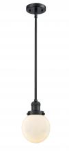 Innovations Lighting 201S-BK-G201-6 - Beacon - 1 Light - 6 inch - Matte Black - Stem Hung - Mini Pendant