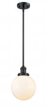 Innovations Lighting 201S-BK-G201-8 - Beacon - 1 Light - 8 inch - Matte Black - Stem Hung - Mini Pendant