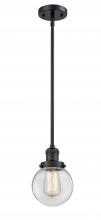 Innovations Lighting 201S-BK-G202-6 - Beacon - 1 Light - 6 inch - Matte Black - Stem Hung - Mini Pendant