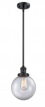 Innovations Lighting 201S-BK-G202-8 - Beacon - 1 Light - 8 inch - Matte Black - Stem Hung - Mini Pendant