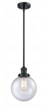 Innovations Lighting 201S-BK-G204-8 - Beacon - 1 Light - 8 inch - Matte Black - Stem Hung - Mini Pendant