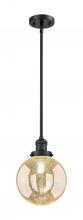 Innovations Lighting 201S-BK-G208-8 - Beacon - 1 Light - 8 inch - Matte Black - Stem Hung - Mini Pendant