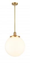 Innovations Lighting 201S-SG-G201-14 - Beacon - 1 Light - 14 inch - Satin Gold - Stem Hung - Pendant