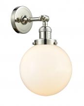 Innovations Lighting 203-PN-G201-8 - Beacon - 1 Light - 8 inch - Polished Nickel - Sconce