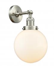 Innovations Lighting 203-SN-G201-8 - Beacon - 1 Light - 8 inch - Brushed Satin Nickel - Sconce