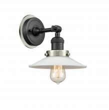 Innovations Lighting 203BK-BPSN-HRSN-G1 - Halophane - 1 Light - 9 inch - Matte Black - Sconce