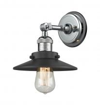 Innovations Lighting 203BP-PCBK-M6-BK - Railroad - 1 Light - 8 inch - Polished Chrome - Sconce