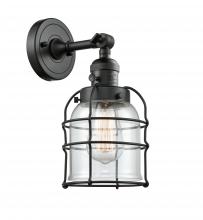 Innovations Lighting 203SW-BK-G52-CE - Bell Cage - 1 Light - 6 inch - Matte Black - Sconce