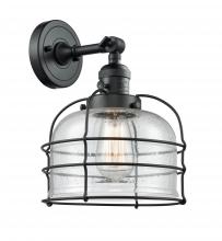 Innovations Lighting 203SW-BK-G74-CE - Bell Cage - 1 Light - 9 inch - Matte Black - Sconce