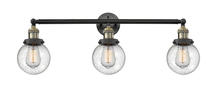 Innovations Lighting 205-BAB-G204-6 - Beacon - 3 Light - 30 inch - Black Antique Brass - Bath Vanity Light