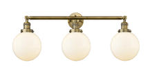 Innovations Lighting 205-BB-G201-8 - Beacon - 3 Light - 32 inch - Brushed Brass - Bath Vanity Light