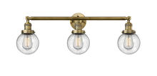 Innovations Lighting 205-BB-G204-6 - Beacon - 3 Light - 30 inch - Brushed Brass - Bath Vanity Light