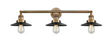 Innovations Lighting 205-BB-M6 - Railroad - 3 Light - 32 inch - Brushed Brass - Bath Vanity Light