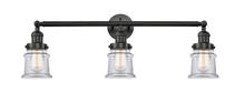 Innovations Lighting 205-BK-G182S - Canton - 3 Light - 30 inch - Matte Black - Bath Vanity Light