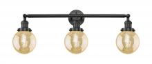 Innovations Lighting 205-BK-G208-6 - Beacon - 3 Light - 30 inch - Matte Black - Bath Vanity Light
