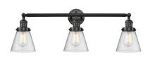 Innovations Lighting 205-BK-G64 - Cone - 3 Light - 30 inch - Matte Black - Bath Vanity Light