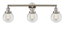 Innovations Lighting 205-PN-G202-6 - Beacon - 3 Light - 30 inch - Polished Nickel - Bath Vanity Light