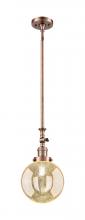 Innovations Lighting 206-AC-G208-8 - Beacon - 1 Light - 8 inch - Antique Copper - Stem Hung - Adjustable Mini Pendant