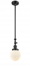 Innovations Lighting 206-BK-G201-6 - Beacon - 1 Light - 6 inch - Matte Black - Stem Hung - Mini Pendant