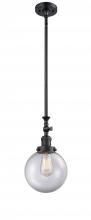 Innovations Lighting 206-BK-G202-8 - Beacon - 1 Light - 8 inch - Matte Black - Stem Hung - Mini Pendant