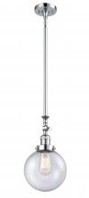 Innovations Lighting 206-PC-G204-8 - Beacon - 1 Light - 8 inch - Polished Chrome - Stem Hung - Mini Pendant