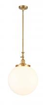 Innovations Lighting 206-SG-G201-14 - Beacon - 1 Light - 12 inch - Satin Gold - Stem Hung - Mini Pendant