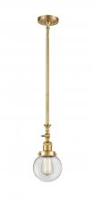 Innovations Lighting 206-SG-G202-6 - Beacon - 1 Light - 6 inch - Satin Gold - Stem Hung - Mini Pendant