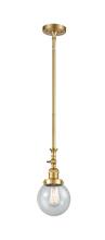 Innovations Lighting 206-SG-G204-6 - Beacon - 1 Light - 6 inch - Satin Gold - Stem Hung - Mini Pendant