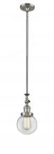 Innovations Lighting 206-SN-G202-6 - Beacon - 1 Light - 6 inch - Brushed Satin Nickel - Stem Hung - Mini Pendant