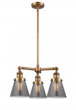 Innovations Lighting 207-BB-G63 - Cone - 3 Light - 19 inch - Brushed Brass - Stem Hung - Chandelier