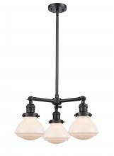 Innovations Lighting 207-BK-G321 - Olean - 3 Light - 19 inch - Matte Black - Stem Hung - Chandelier