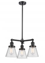 Innovations Lighting 207-BK-G64 - Cone - 3 Light - 19 inch - Matte Black - Stem Hung - Chandelier