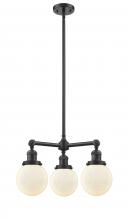 Innovations Lighting 207-OB-G201-6 - Beacon - 3 Light - 19 inch - Oil Rubbed Bronze - Stem Hung - Chandelier