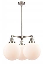 Innovations Lighting 207-SN-G201-10 - Beacon - 3 Light - 24 inch - Brushed Satin Nickel - Stem Hung - Chandelier