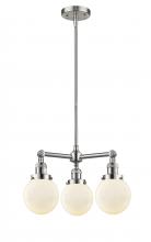 Innovations Lighting 207-SN-G201-6 - Beacon - 3 Light - 19 inch - Brushed Satin Nickel - Stem Hung - Chandelier