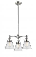 Innovations Lighting 207-SN-G64 - Cone - 3 Light - 19 inch - Brushed Satin Nickel - Stem Hung - Chandelier