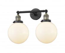 Innovations Lighting 208-BAB-G201-8 - Beacon - 2 Light - 19 inch - Black Antique Brass - Bath Vanity Light