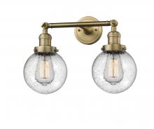 Innovations Lighting 208-BB-G204-6 - Beacon - 2 Light - 17 inch - Brushed Brass - Bath Vanity Light