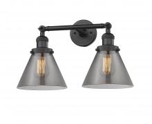 Innovations Lighting 208-BK-G43 - Cone - 2 Light - 18 inch - Matte Black - Bath Vanity Light