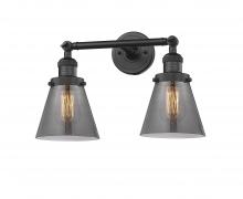 Innovations Lighting 208-BK-G63 - Cone - 2 Light - 16 inch - Matte Black - Bath Vanity Light